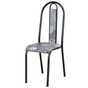 Cadeira Tubular America 058 Cromo Preto Assento Pará ARTEF