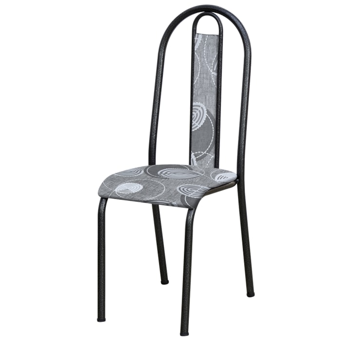 Cadeira Tubular America 058 Cromo Preto Assento Pará ARTEF