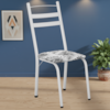 Cadeira Tubular America 061 Branco Assento Floral Cinza ARTEF