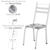 Cadeira Tubular America 061 Branco Assento Floral Cinza ARTEF