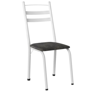 Cadeira Tubular America 061 Branco Assento Floral Dourado ARTEF