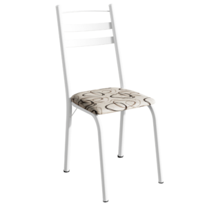 Cadeira Tubular America 061 Branco Assento Madeira Cedro ARTEF