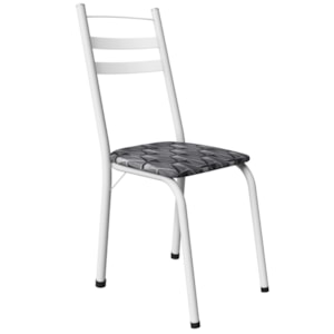 Cadeira Tubular America 061 Branco Assento Mosaico Silver ARTEF