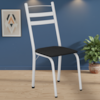 Cadeira Tubular America 061 Branco Assento Preto ARTEF