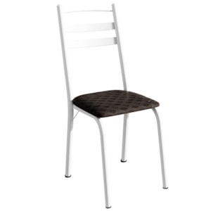 Cadeira Tubular America 061 Branco Assento Tecelão Cacau ARTEF