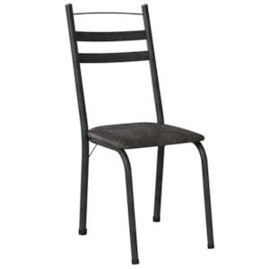 Cadeira Tubular America 061 Cromo Preto Assento Floral Dourado ARTEF