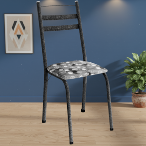 Cadeira Tubular America 061 Cromo Preto Assento Pará ARTEF