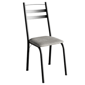 Cadeira Tubular America 061 Preto Assento Grafiato ARTEF