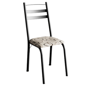 Cadeira Tubular America 061 Preto Assento Madeira Cedro ARTEF