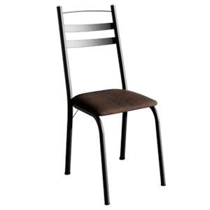 Cadeira Tubular America 061 Preto Assento Madeira Imbuia ARTEF