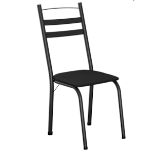 Cadeira Tubular America 061 Preto Assento Preto ARTEF