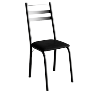 Cadeira Tubular America 061 Preto Assento Preto Brilhante ARTEF