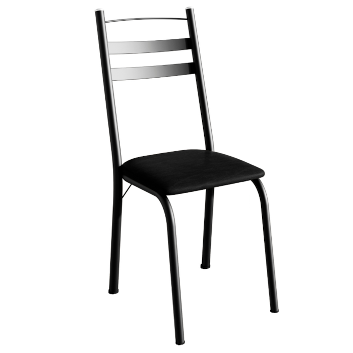 Cadeira Tubular America 061 Preto Assento Preto Brilhante ARTEF