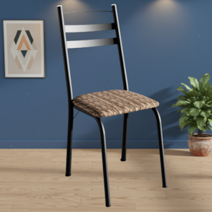 Cadeira Tubular America 061 Preto Assento Rattan ARTEF
