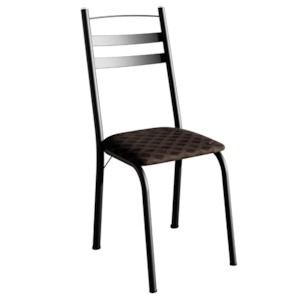 Cadeira Tubular America 061 Preto  Assento Tecelão Cacau ARTEF