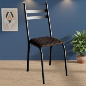 Cadeira Tubular America 061 Preto  Assento Tecelão Cacau ARTEF