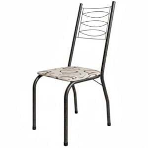 Cadeira Tubular America 062 Cromo Preto Assento Madeira Cedro ARTEF