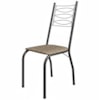 Cadeira Tubular America 062 Cromo Preto Assento Rattan ARTEF