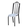 Cadeira Tubular Branca 021 Assento Preto Florido