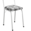 Cadeira Tubular Europa 118 Branco Assento Floral Cinza ARTEF