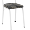 Cadeira Tubular Europa 118 Branco Assento Floral Dourado ARTEF