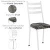 Cadeira Tubular Europa 118 Branco Assento Floral Dourado ARTEF