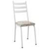 Cadeira Tubular Europa 118 Branco Assento Madeira Cedro ARTEF