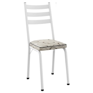 Cadeira Tubular Europa 118 Branco Assento Madeira Cedro ARTEF