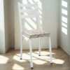 Cadeira Tubular Europa 118 Branco Assento Madeira Cedro ARTEF