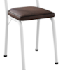 Cadeira Tubular Europa 118 Branco Assento Madeira Imbuia ARTEF