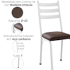 Cadeira Tubular Europa 118 Branco Assento Madeira Imbuia ARTEF