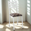 Cadeira Tubular Europa 118 Branco Assento Mosaico Palha ARTEF
