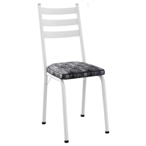 Cadeira Tubular Europa 118 Branco Assento Mosaico Silver ARTEF