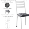 Cadeira Tubular Europa 118 Branco Assento Mosaico Silver ARTEF