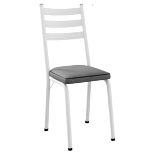 Cadeira Tubular Europa 118 Branco Assento Platina ARTEF