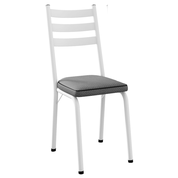 Cadeira Tubular Europa 118 Branco Assento Platina ARTEF