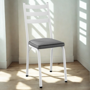 Cadeira Tubular Europa 118 Branco Assento Platina ARTEF