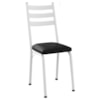 Cadeira Tubular Europa 118 Branco Assento Preto ARTEF