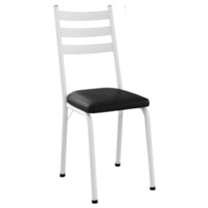 Cadeira Tubular Europa 118 Branco Assento Preto ARTEF
