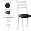 Cadeira Tubular Europa 118 Branco Assento Preto ARTEF