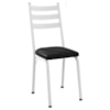 Cadeira Tubular Europa 118 Branco Assento Preto Brilhante ARTEF