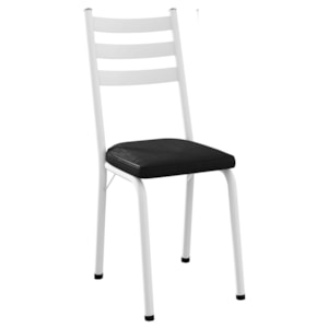 Cadeira Tubular Europa 118 Branco Assento Preto Brilhante ARTEF
