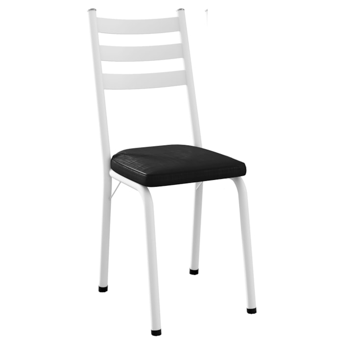 Cadeira Tubular Europa 118 Branco Assento Preto Brilhante ARTEF