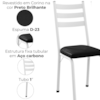 Cadeira Tubular Europa 118 Branco Assento Preto Brilhante ARTEF