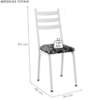 Cadeira Tubular Europa 118 Branco Assento Preto Flor ARTEF