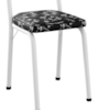 Cadeira Tubular Europa 118 Branco Assento Preto Flor ARTEF
