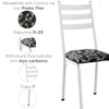 Cadeira Tubular Europa 118 Branco Assento Preto Flor ARTEF