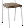 Cadeira Tubular Europa 118 Branco Assento Rattan ARTEF