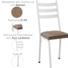 Cadeira Tubular Europa 118 Branco Assento Rattan ARTEF