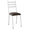 Cadeira Tubular Europa 118 Branco Assento Tecelão Cacau ARTEF